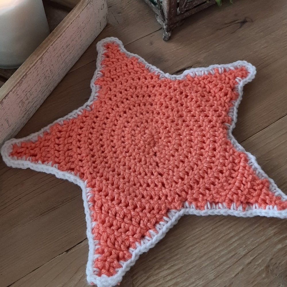 starfish handmade crochet hot pads / trivets beachy summer